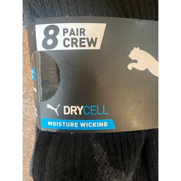 8-pack Men's Puma Crew Socks, Size 6-12, Black and Grey, NWT - Picture 2 of 4